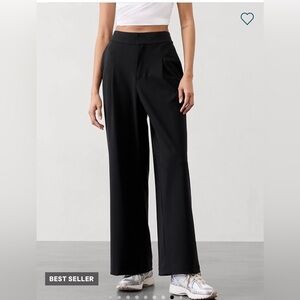 Athleta Pants Womens Size 8 Black Pinnacle High Rise Wide Leg Pockets Pull-On